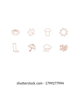 conjunto de iconos de otoño.  imagen vectorial