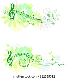 Autumn set of music  design elements