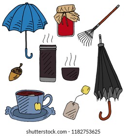 Autumn set of objects