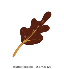 Autumn set of plants leaves. Flat style. Isolated on monochrome background. Vector illustration. Perfect for autumn designs. Halloween. Thanksgiving day.