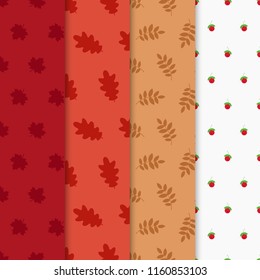 Autumn set, seamless pattern with leaf, background. Vector. Bright pattern, template. Use for wallpaper, pattern fills, web page background