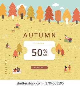 autumn shopping event illustration. Banner.
