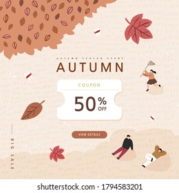 autumn shopping event illustration. Banner.
