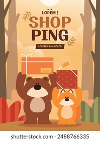 Ilustración de Plantilla de evento de compras de otoño