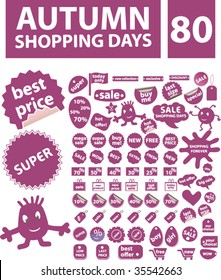 autumn shopping icons. vector