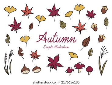 Autumn simple loose hand-drawn illustrations