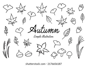 Autumn simple loose hand-drawn illustrations