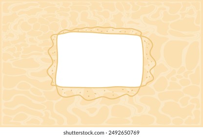 Autumn simple naive background with frame. Banner and invitation template with border and copy space. Vector illustration.