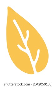 autumn simple orange doodle leaf