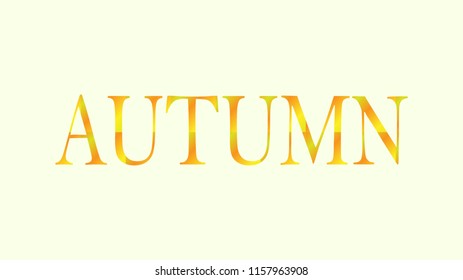 Autumn, simple text on beige background  