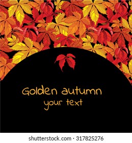 Autumn sketch with space for text. Bright autumn background for a poster, invitation or other postcard. Vector.