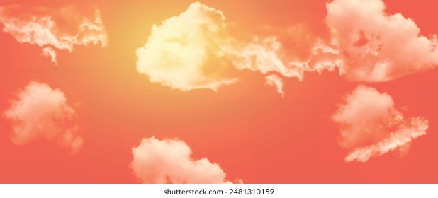Autumn sky vector with mess effect.background.