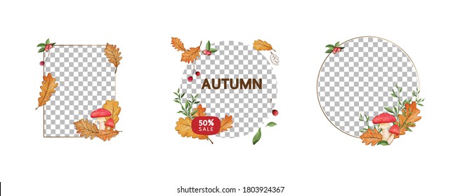 autumn social media post templates.post square frame for social media