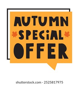 Autumn special offer. Badge. Marketing design. Graphic design. Illustration on white background. 