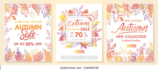 Autumn special offer banners with autumn leaves and floral elements in fall colors.Sale season card perfect for prints, flyers,banners, promotion,special offer and more. Vector autumn promotion.
Autumn special offer banners with autumn leaves and floral elements in fall colors.Sale season card perfect for prints, flyers,banners, promotion,special offer and more. Vector autumn promotion.
