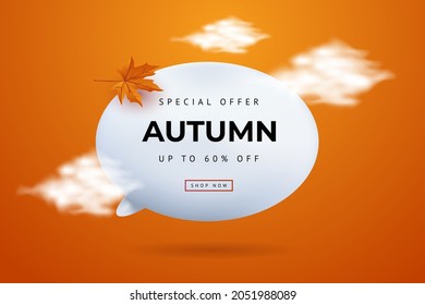 Autumn special offer leaves background vector illustration