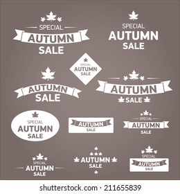 autumn special sale vintage vector sticker collection