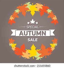 autumn special sale vintage vector poster or banner