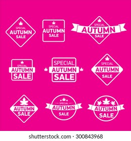 autumn special sale vintage vector sticker collection