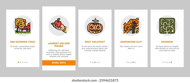 autumn spend time onboarding mobile vector leaves harvest, pumpkin foliage, bonfires sweaters cider, hayrides cornmazes, acorns autumn spend time illustrations