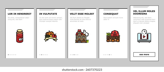 autumn spend time onboarding mobile vector leaves harvest, pumpkin foliage, bonfires sweaters cider, hayrides cornmazes, acorns autumn spend time illustrations