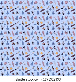 Autumn and spring seamless pattern and background