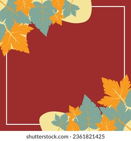 autumn, spring and summer background. beautiful design with leaf ornaments and empty space for text. vector for greeting cards, social media, flyers, banners.