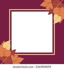 autumn, spring and summer background. beautiful design with leaf ornaments and empty space for text. vector for greeting cards, social media, flyers, banners.
