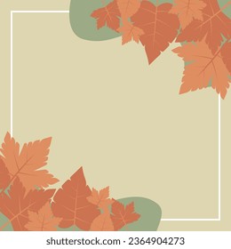 otoño, primavera y verano. diseño hermoso con ornamentos de hoja y espacio vacío para texto. vector para tarjetas de felicitación, medios sociales, volantes, banners.