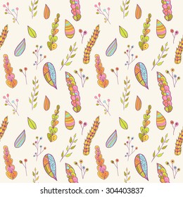 Autumn (spring, summer) vector seamless pattern.