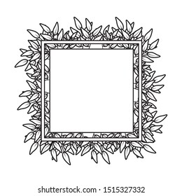 autumn square frame with leafs decoration vector illustration design