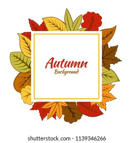 Autumn square leaves