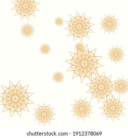 Herbststars Weißes Hai-Gold-Tapete. Sun Luxury Summer Christmas Chaotic Mandala Design Pic. Neujahr reich farbige Mystery Print Ornament. Yellow Happy Snowflakes Golden Folk Sky Tapete.