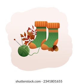 Autumn sticker collection with cute seasonal elements
