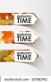 autumn sticker, eps10