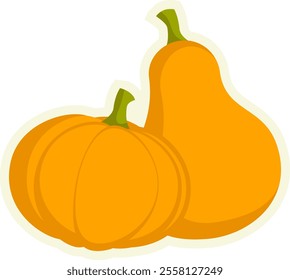 Autumn sticker with Halloween pumpkin harvest