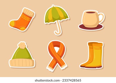 Autumn Sticker Set Collection Design