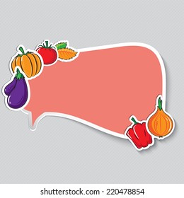 Autumn sticker with vegetables. Bright colorful elements. Eps 10 vector illustration.