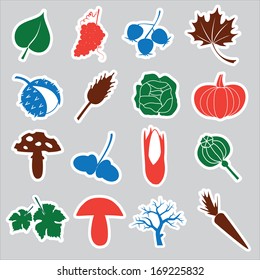 autumn stickers eps10