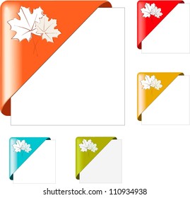 autumn stickers vector background with leaves