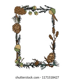 autumn strobile nuts frame