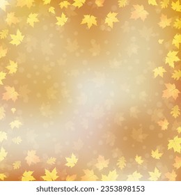 Autumn style blurred vector background. Design for square flyer, invitation card, promo poster, discount coupon, voucher, sale banner