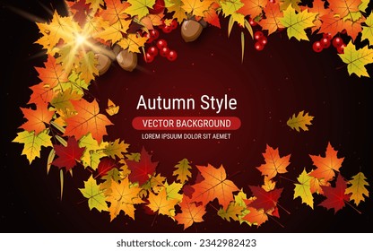 Autumn style elegant vector background. Design for flyer, invitation card, promo poster, discount coupon, voucher, sale banner