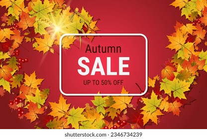 Autumn style elegant vector background. Design for flyer, invitation card, promo poster, discount coupon, voucher, sale banner