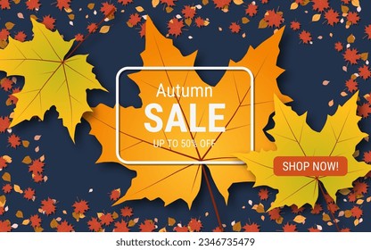 Autumn style elegant vector background. Design for flyer, invitation card, promo poster, discount coupon, voucher, sale banner
