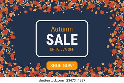 Autumn style elegant vector background. Design for flyer, invitation card, promo poster, discount coupon, voucher, sale banner