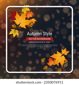 Autumn style elegant vector background. Design for square flyer, invitation card, promo poster, discount coupon, voucher, sale banner