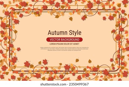 Autumn style elegant vector background. Design for flyer, invitation card, promo poster, discount coupon, voucher, sale banner