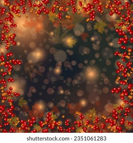 Autumn style elegant vector background. Design for square flyer, invitation card, promo poster, discount coupon, voucher, sale banner