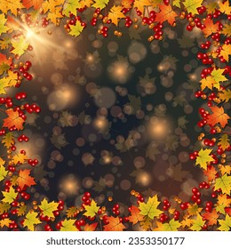Autumn style elegant vector background. Design for square flyer, invitation card, promo poster, discount coupon, voucher, sale banner